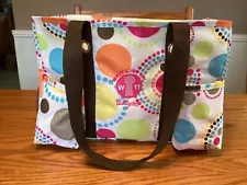 SALE~THIRTY ONE 31 MEDIUM ORGANIZING TOTE BEACH GYM KIDS BAG~CIRCLE DOTS SPIRAL