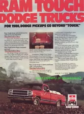 1980 Dodge D150 Adventurer - RAM TOUGH Dodge Trucks ad - Cool Ghost Ram on top