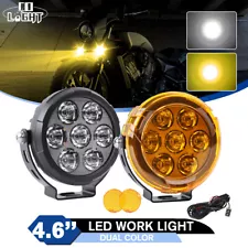 COLIGHT Motorcycle 2X 5" LED Driving work Light strobe Fog Lamps + Amber Covers