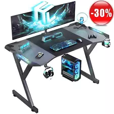 47 x23.6inch Gaming Desk RGB LED Gaming Table Computer Desk Gamer Workstations