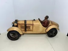 1928 Resin Racing Bugatti With Driver Rubber Tires Vintage (rm)