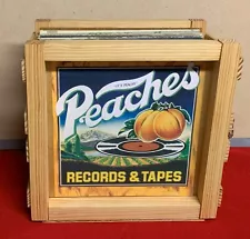 PEACHES RECORDS & TAPES Storage Crate for 12" Vinyl lp's (1/2 size crate)(Sale!)