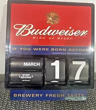 2000-Plastic Budweiser King Of Beers Collectible Wall Date & Month Sign-NEW