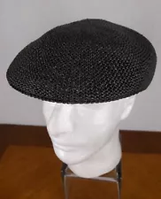 VTG Pendleton Black Hat XL Straw Cabbie Newsboy Woven USA Model A176-701 Hipster