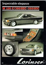 LORINSER STYLING ACCESSORIES FOR MERCEDES BENZ 380SEC 560SEC '87 SALES BROCHURE