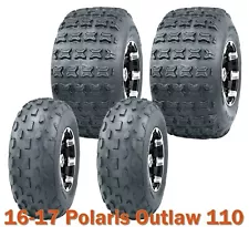 Set 4 ATV Tires WANDA 19x7-8 & 18x9.5-8 fit 16-17 Polaris Outlaw 110