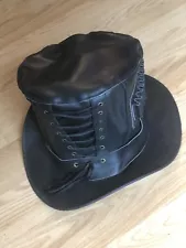 Genuine Leather Steampunk Tall Top Hat