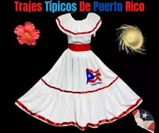 Trajes Típicos Bandera De Puerto Rico, Jibara Puertorriqueña, PRWH Typical Dress