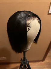 5x5 Lace Closure Black Bob Human Hair Wig