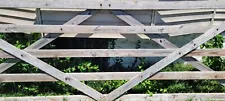 12ft Wood Fence Wheeled Driveway Gate w/ Hinges