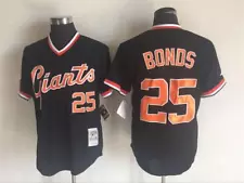 #25 Barry Bonds Jersey Old Classic Style Black Shirts Uniform