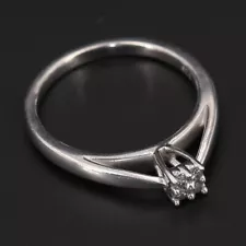 Sterling Silver - DESIGNER SK9 Diamond Engagement Wedding Ring Size 7 - 2g