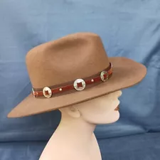 Beaver Brand Wool Cowboy Hat Size 8-64 Kangaroo Color NWT Tan Embellished Band