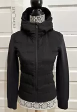 EUCðLululemon Down & Around Puffer Jacket Hoodie Size 4 Black 800-Fill $168