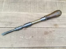 Vintage Spiral Ratcheting Screwdriver + 1 Bit - for restoration/spares