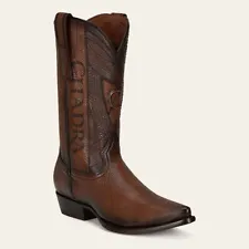 B22PVE - Cuadra brown dress cowboy deer leather boots for men