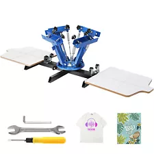 VEVOR 4 Color 2 Station Silk Screen Printing Machine Press Equipment T-Shirt DIY