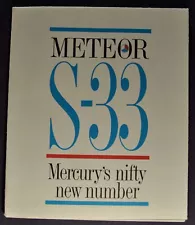 1962 Mercury Meteor S-33 Hardtop Sales Brochure Folder Excellent Original 62