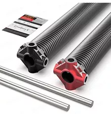 Garage Door Torsion Springs 2'' (Pair) with Non-Slip Winding Bars, Coated...