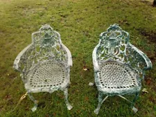 Wrought Iron Regency Lyre Outdoor Pair Of Chair's.