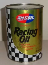 Vintage NOS Full AMSOIL One Quart Metal Can - 1 QT Racing Motor Oil SAE 20W-50