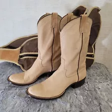 Rios of Mercedes Nubuck Cowgirl Western Boots Womens 7B Tan Vintage 0360 3228