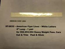 American Flyer Parts - American Flyer Lines for HW Pass Cars ST0632