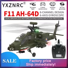 YXZNRC F11 AH-64D Apache RC Helicopter 6-Axis Gyro 2.4G 6CH 1:32 RC Helicopter