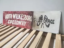 North Wilkesboro Speedway Painted Sign Vintage Look Perfect Patina 21.5"x6"