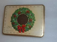 OREO "1912-1990" WREATH & GARLAND COOKIE TIN! (1990), EXCELLENT! SALE!