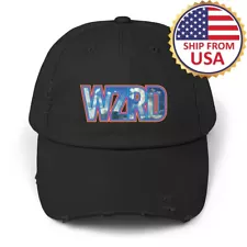 Kid Cudi WZRD Rock Band Logo Black Distressed Hat Baseball Cap