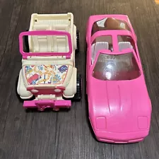 (2) Vintage Barbie Vehicles Jeep & Corvette