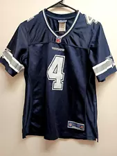 NFL Pro Line Dallas Cowboys Prescott 4 Men's Small Navy Jersey.