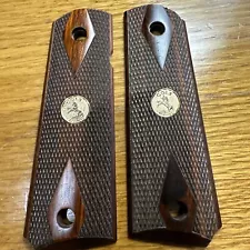 Colt 1911 Full Size Government Rosewood Gold Colt Medallions OEM USA 286 & 289