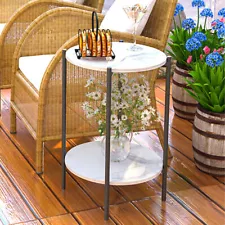 Genuine Stone Coffee End Table Sofa Side Table Patio Sunroom Deck Coffee Tables