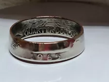 " DATED QUARTER COIN RING" 1965" Hand Made