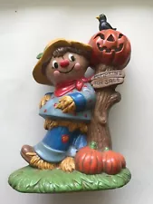 Vintage 1980s Halloween Ceramic Scarecrow Pumpkins For Sale Figure Fall Decor