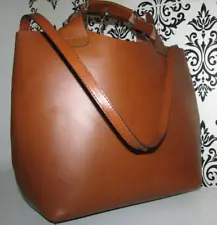 LARGE ZARA REAL LEATHER SHOPPER GRAB TOTE SHOULDER HANDBAG/PURSE-C