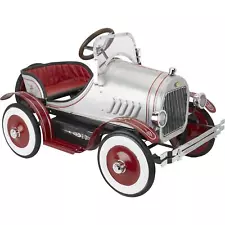 Blue Diamond Classics Model A Roadster Pedal Car, Silver/Red