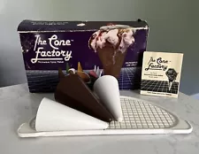 Vintage The Cone Factory Microwave Ice Cream Cone Maker w/ Original Box