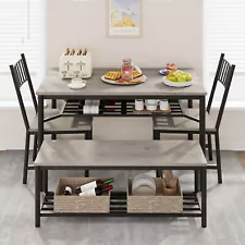 Dining Table Set for 4 Kitchen Table with 2 Chairs & a Bench Breakfast Furniture