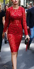 $5500 OFF FINAL SALE $6500 GORGEOUS! DOLCE & GABBANA RED Dress+LINING size 40-42