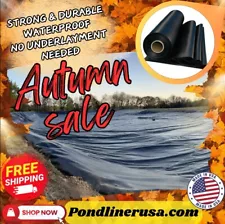 Pond liner, 15x20, 12x30, 8x45, 20x20,16x25,15x30, Free Shipping, Fall sale!