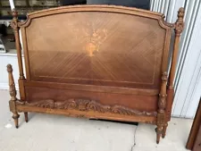 Antique French Bed Satinwood Inlay.