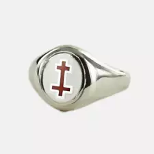 Solid Silver Past Preceptor Masonic Ring - Fixed Head