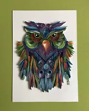 Quilled Owl Artwork - Original Art by Starmaro Arts - Filigree Paper Quilling