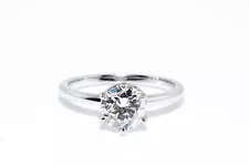 $9,000 900 PLATINUM 1.17CT NATURAL ROUND CUT DIAMOND SOLITAIRE ENGAGEMENT RING