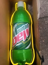 Vintage Mountain Dew Neon Sign Bottle