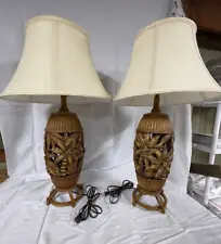 Pair of Palm Tree Lamps - Great Condition & RARE
