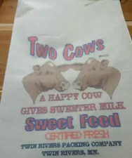 RL-47 TWO COWS Flour Bag Sack Feed Seed Novelty Collectible